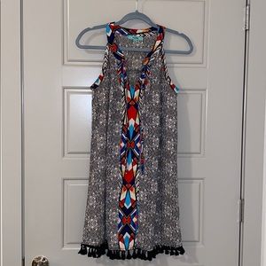 Colorful aztec print dress